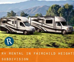 RV Rental in Fairchild Heights Subdivision